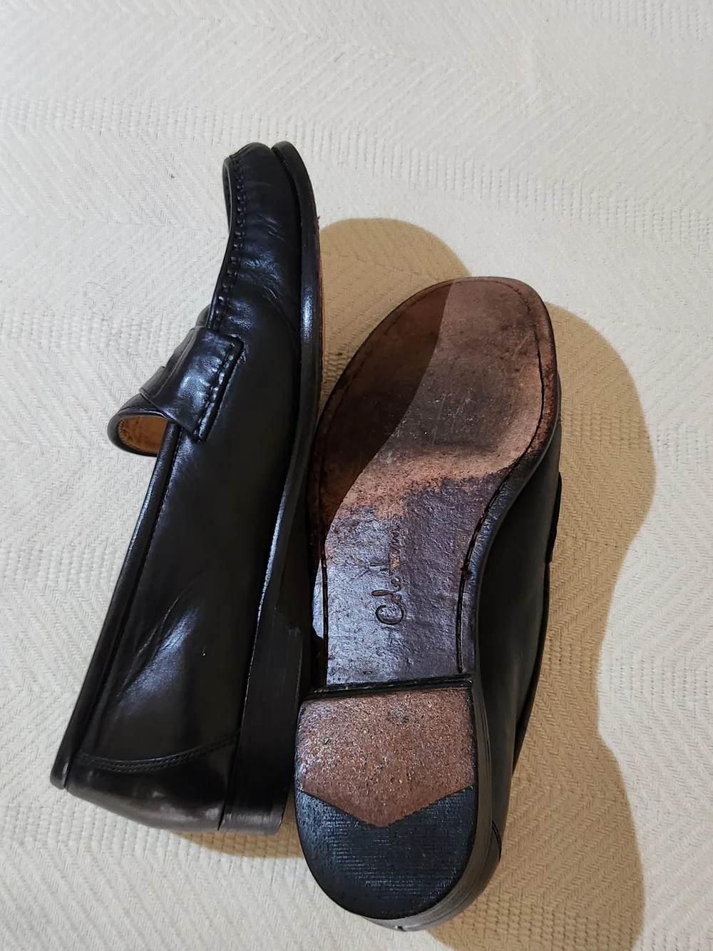 Cole Haan Black Leather Penny Loafers